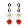 Juguetes Sexuales para Pareja Entrenamiento de Pezones Ropa Íntima Invisible Pinzas para Pezones Mariposa Corazón Gema Correas Elásticas Ajustables