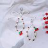 Llavero con colgante de resina para teléfono móvil, estilo coreano, con lazo de cerezas, a la moda y bonito.