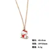 Regalo de Navidad de Dibujos Animados Collar de KT Cat Transfronterizo Hello Kitty Colgante de Gota de Aceite Joyería Novia Estudiante Collar de Sanrio