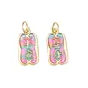 Estilo Chino Antiguo Oro Goteo de Aceite Carácter de Bendición Flor de Paz Colgante de Moda Boutique Accesorios para Pulsera Joyería Venta al por Mayor