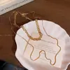 Cadena de Hueso de Serpiente Dorada de Doble Capa Estilo Europeo y Americano para Mujer, Cadena para Clavícula de Lujo Ligero de Nicho de Gama Alta, Accesorio Único