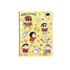 Bonito Sombrero Shin-Chan Página a Color A5 Cuaderno de Cuero Diario Bloc de Notas de Dibujos Animados Estudiante Cuaderno con Tapa de Cuero Planificador