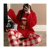 [Colección] Pijamas de otoño e invierno para mujer, cálido conjunto de franela de manga larga de forro polar de coral, ropa de estar linda y elegante