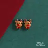 Dibujos Animados Mini Muñeco de Nieve Navideño Regalo Reno Accesorios de Resina DIY Pegamento de Crema Funda de Teléfono Móvil Pasador Material para Joyería