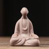 Adornos de monje novicio de estilo chino, monje zen, cerámica creativa, arena púrpura, ceremonia del té, maceta, accesorios, paisajismo de pecera de rocalla