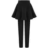 Pantalones falda ajustados a la cadera, efecto dos piezas, una sola pieza, leggings de nueve puntos para mujer, primavera y otoño, finos, grises, elásticos, sin costuras, de cintura alta, pantalones ajustados