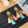 Brincos Longos com Franjas Estilo Étnico Atacado para Mulheres, Personalidade Versátil Moda Retro Yunnan Tendência Dropshipping
