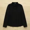 Camisa básica de manga larga para mujer, 100% algodón cepillado, diseño clásico con cuello, disponible en varios colores, una capa interior simple y versátil para el uso diario.