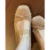 Primer Encuentro Temporada 2026 Zapatos Planos de Ballet de Otoño con Lazo, Zapatos Planos Cómodos de Punta Baja para Mujer, Versátil Estilo Mary Jane Francés