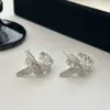 Brincos de Borboleta de Prata Elegantes com Pino de Prata S925 para Mulheres, Design Único e Requintado, Versátil para Uso Diário, Acessórios de Orelha Distintos