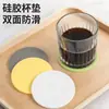 Posavasos de Silicona Más Vendidos Transfronterizos, Posavasos Redondos de Silicona de Grado Alimenticio de Color Sólido, Tapetes Aislantes de Calor Antideslizantes, Tapetes para Barra de Restaurante