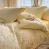 Sencilla y fresca, funda de edredón de gasa de doble capa 100% algodón, grado A, 100% algodón, juego de ropa de cama individual para dormitorios, incluye tres piezas