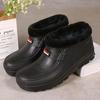 Sapatos de algodão impermeáveis para homens e mulheres, inverno, forrados com lã, quentes, à prova d'água, antiderrapantes, espessados, com lado baixo, armazenamento a frio, sapatos para lavagem de carros, botas de chuva, sapatos de trabalho