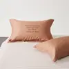 Funda de almohada larga de algodón de fibra larga, color liso estampado, estilo ins escandinavo 2025, nuevo lujo accesible, B&B, individual