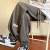 Pantalones Waffles 2024 Otoño Moda Marca Sueltos Nueve Puntos Pie Pantalones Deportivos Americanos con Cordón Talla Extra Casual Pantalón Deportivo