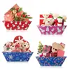 Caja de Regalo Trapezoidal Roja y Azul Navideña Transfronteriza Caja de Papel para Regalo de Alto Valor Regalo Decoración de Regalo Caja de Dulces