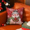 Amazon Transfronteiriço Decorativo de Natal Jacquard Tingido em Fio Bordado Capa de Almofada para Sofá Capa de Travesseiro Desenho Boneco de Neve Veado Lote