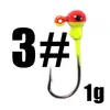 Anzuelo de señuelo anzuelo de cabeza plomada multicolor 1g 2G 3.5G 5G 7G 10G 14G 20g color luminoso