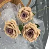 Rosa Diamante Simulada de Tres Cabezas Únicas, Flor de Rosa Simulada para Decoración de Bodas, Fotografía y Arreglos