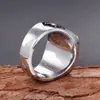 Joyería retro europea y americana al por mayor anillo masónico personalizado de acero de titanio anillo de acero inoxidable al por mayor