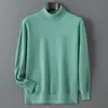 Suéter de Cuello Alto Nuevo para Hombre Otoño e Invierno Andy Terciopelo Tejido Pulóver Manga Larga Casual Capa Base Talla Grande Transfronterizo
