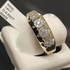 Deseo Venta Caliente Anillo Chapado en Oro de 14K con Diamante Simulado Moda Europea y Americana Micro-incrustado Anillo de Compromiso