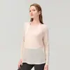 Top de yoga transpirable holgado con tiras cruzadas de seda de bambú, camiseta deportiva de manga larga informal estilo perezoso para fitness