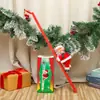 Papai Noel Escalador de Contas Musicais Escada de Paraquedas Decoração de Janela de Natal Pingente Presente