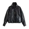 Ropa de mujer transfronteriza 2026 otoño/invierno nueva moda casual europea y americana holgada chaqueta bomber efecto piel para mujer