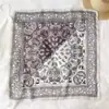 Bufanda de seda con patrón de espiga, bufanda de cuello transpirable tipo paisley, pañuelo cuadrado decorativo, bufanda pequeña vintage de color bloqueado para viajar