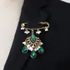 Venta Directa de Fábrica de Broches para Vestidos Estilo Indio, Broches Multifuncionales de Flor de Cristal con Borlas de Perlas