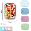 Lonchera de vidrio tazón de vidrio transparente apto para microondas rectangular caja para mantener la frescura resistente a altas temperaturas caja bento lonchera redonda para el hogar