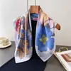 Lenço Quadrado Shawl Cachecol de Pescoço Estampa Floral Pintura a Óleo Colorida Toque de Luxo Para Amarrar no Pescoço Lenço Quadrado Pequeno Lenço de Cabeça Lenço de Seda Lenço