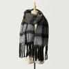 Exclusivamente para Ventas Transfronterizas|Bufanda de Flecos Rayada de Colores para el Calor de Otoño e Invierno|Cómoda y Cálida|Soporta Personalización