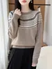 Nuevo Suéter de Punto Redondo de Lana Pura Jacquard Fair Isle de Manga Larga para Mujer Otoño/Invierno 2026