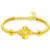 Banho de ouro a vácuo Pulseira de Trevo de Quatro Folhas pulseira doce feliz flor Pulseira de Glória da Manhã pulseira de flor