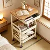 Estantería de almacenamiento con carrito pequeño móvil usado para sala de estar, dormitorio, mesita de noche, mesa auxiliar de sofá, mesa de centro, estante de almacenamiento para snacks