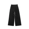 Pantalones casuales deportivos negros con cordón para mujer, nuevos pantalones de chándal de otoño de tiro bajo, holgados, adelgazantes, de longitud completa, ropa para mujer transfronteriza