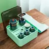 Juego de Té de Viaje Cerámica Gaiwan Juego Una Tetera Tres Tazas Tetera para Preparar Té Evento de Negocios de Empresa Recuerdo Impresión