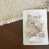 Novo Presilha de Cabelo Laço Flor Coração Xadrez Bege Cabelo Prendedor de Cabelo Grampo Lateral Elástico