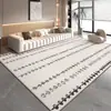 Alfombra de Sala de Estar de Lujo Ligero de Alta Gama Alfombra de Piso Completa de Área Grande Alfombra de Dormitorio de Alta Gama Junto a la Cama Sofá Lavable y Borrable