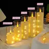 Controle Remoto Transfronteiriço Copo Acrílico Oscilante Simulado Cera Vela Eletrônica LED Luz Decorativa para Casamento Festa Concerto