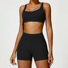 Zechuang cross-border inverno nude apertado yoga terno cintura alta secagem rápida corrida esportes treino roupas conjunto de duas peças 8518