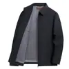Chaqueta ejecutiva de solapa para hombres de mediana edad y mayores, tejido elástico transpirable de primavera y otoño, abrigo de negocios para commuting, ropa de padre, ropa de hombre