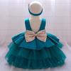 Vestido para Bebé de Un Año Nuevo Encaje Hueco Vestido de Boda Vestido Lavado Falda Vestido de Princesa para Niños de Algodón Falda Tutú
