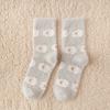 Calcetines de terciopelo de visón para mujer, invierno, forrados de felpa, gruesos, de media pantorrilla, calcetines lindos de dibujos animados japoneses para dormir, calcetines cálidos para el suelo