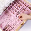4 piezas - Caja de almacenamiento para exhibición de joyas y bisutería, organización de escritorio, plato de almacenamiento para maquillaje, estante de almacenamiento para pendientes, pulseras, anillos