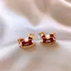 Brincos de Cavalo Vintage com Gotejamento de Óleo Prateados, Modernos e Simples, Brincos de Tarraxa Elegantes, Acessórios de Orelha de Personalidade de Alto Padrão Nicho para Mulheres