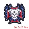 Novo Crânio punk logo grande nas costas bordado de comércio exterior adesivos de tecido bordado para roupas máquina de bordar patch de logo de carro estoque atacado