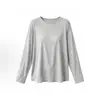 Camisa de proteção solar feminina estilo coreano 2026, modelagem solta, manga longa de modal, para o verão, gola redonda solta, fina, semi-transparente, top T-shirt